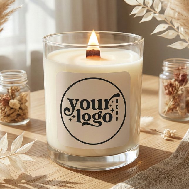 Pegatina Cuadrada Logotipo de su empresa personalizada aquí (Custom Company Business Your Logo Here Square Sticker)