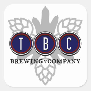 Pegatina Cuadrada Logotipo de TBC Brewing Company A.C.