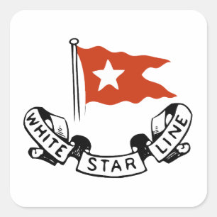 Pegatina Cuadrada Logotipo de White Star Line