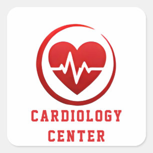 Pegatina Cuadrada ❤️ Logotipo del Centro de Cardiología Clínica de C