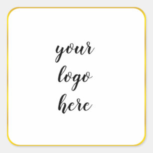 Pegatina Cuadrada Logotipo del Personalizado del Purpurina de borde 