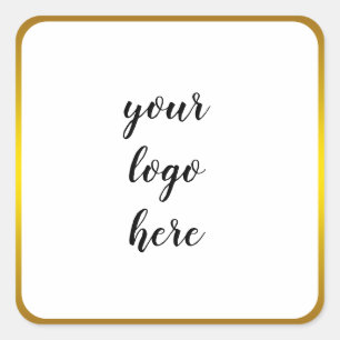 Pegatina Cuadrada Logotipo del Personalizado del Purpurina del borde