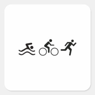 PEGATINA CUADRADA LOGOTIPO DEL TRIATHLON