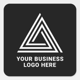 Pegatina Cuadrada Logotipo empresarial negro moderno minimalista