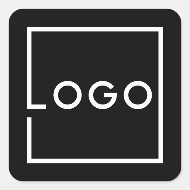 Pegatina Cuadrada Logotipo Empresarial Personalizado (Anverso)