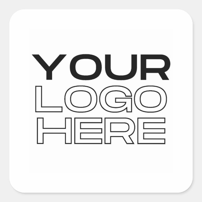 Pegatina Cuadrada Logotipo empresarial personalizado (Anverso)