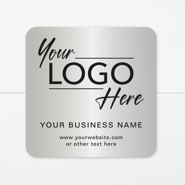 Pegatina Cuadrada Logotipo Empresarial Plata (Subido por el creador)