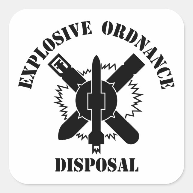 Pegatina Cuadrada logotipo EOD (Anverso)