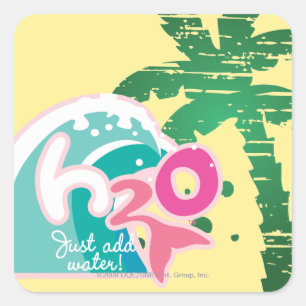 Pegatina Cuadrada Logotipo H2O