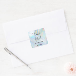 Pegatina Cuadrada Logotipo holográfico personalizado