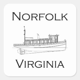 Pegatina Cuadrada Logotipo marítimo vintage de Norfolk Virginia - Tu