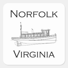 Pegatina Cuadrada Logotipo marítimo vintage de Norfolk Virginia - Tu