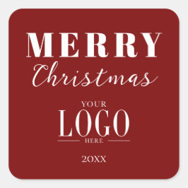 Pegatina Cuadrada Logotipo minimalista de la empresa de Navidad en r