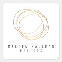Pegatina Cuadrada Logotipo mínimo y moderno de escrúpulos del diseña