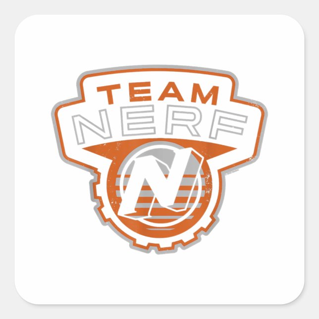 Pegatina Cuadrada Logotipo Nerf Team (Anverso)