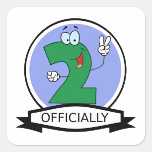 Pegatina Cuadrada Logotipo oficial de cumpleaños 2