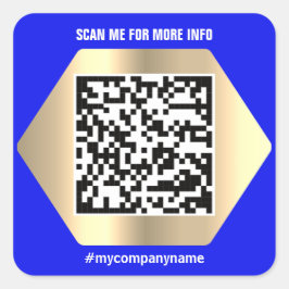 Pegatina Cuadrada Logotipo personalizado Código QR Escaneo Me Nombre