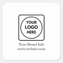 Pegatina Cuadrada Logotipo personalizado | Marca corporativa minimal