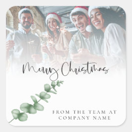 Pegatina Cuadrada Logotipo Personalizado Photo Company Foliage Merry