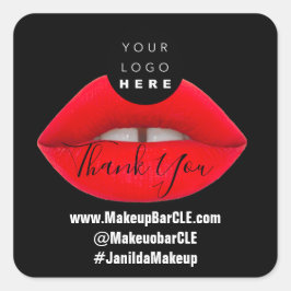 Pegatina Cuadrada Logotipo QR Nombre de código Gracias Compra Litros