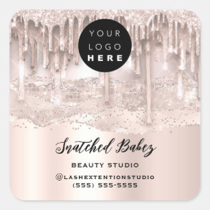 Pegatina Cuadrada Logotipo QRCode Muchas gracias por las perforacion