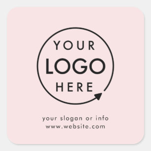 Pegatina Cuadrada Logotipo rosa   Empresa moderna Minimalista