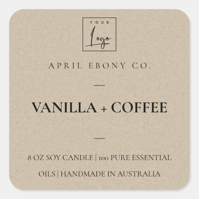 PEGATINA CUADRADA LOGOTIPO RÚSTICO MÍNIMO SENCILLO Y ELEGANTE (Anverso)