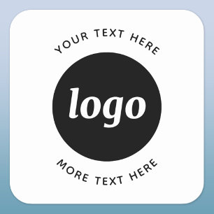 Pegatina Cuadrada Logotipo simple con negocio de texto