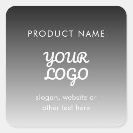 Pegatina Cuadrada Logotipo y texto modernos | Producto de ocmbre bla