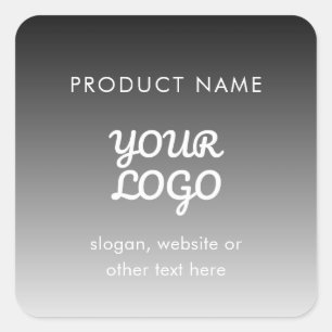Pegatina Cuadrada Logotipo y texto modernos Producto de ocmbre bla