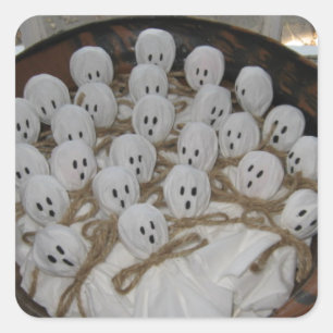 Pegatina Cuadrada Lollipop Ghosts