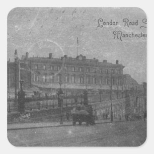 Pegatina Cuadrada London Road Station, Manchester, c.1910