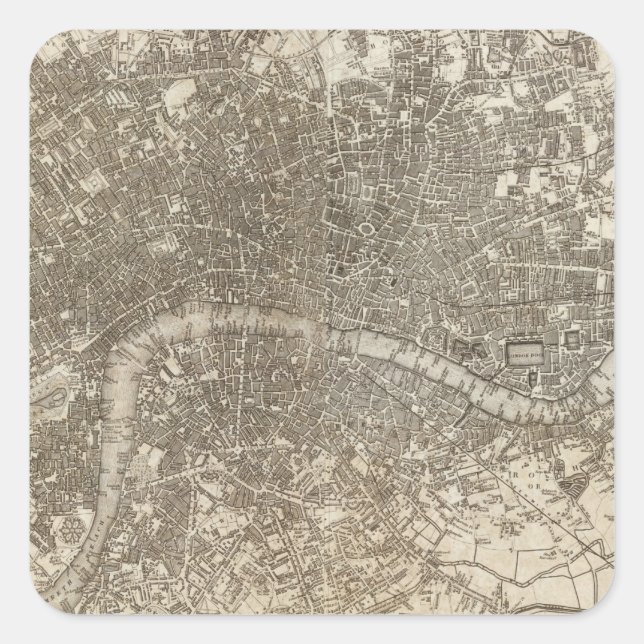 Pegatina Cuadrada Londres (Anverso)