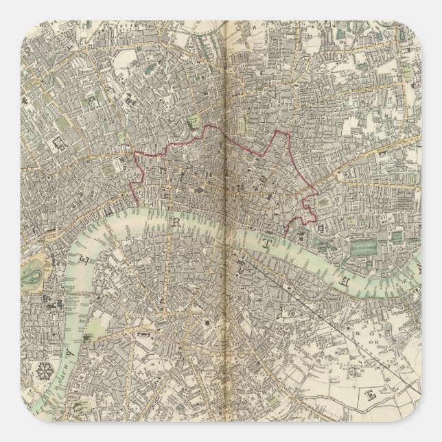 Pegatina Cuadrada Londres (Anverso)