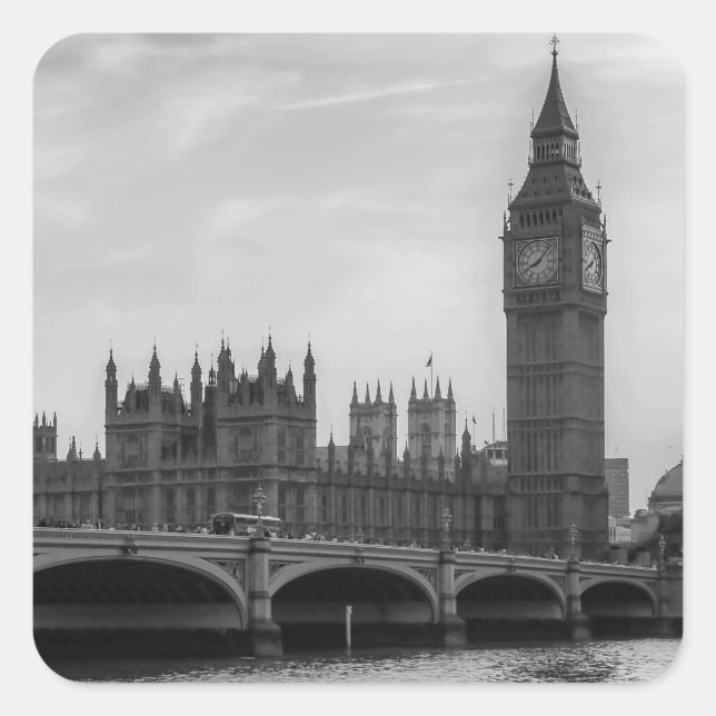 Pegatina Cuadrada Londres Inglaterra Reino Unido (Anverso)