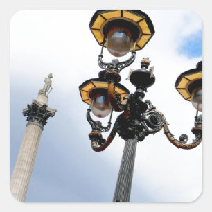 Pegatina Cuadrada Londres, la columna de Nelson