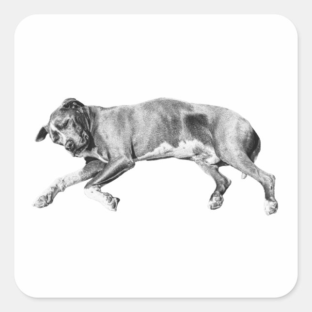 Pegatina Cuadrada Long Nap Cutout, Yuletide Quiet (Anverso)