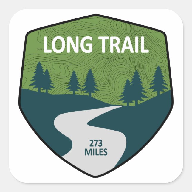 Pegatina Cuadrada Long Trail Vermont (Anverso)