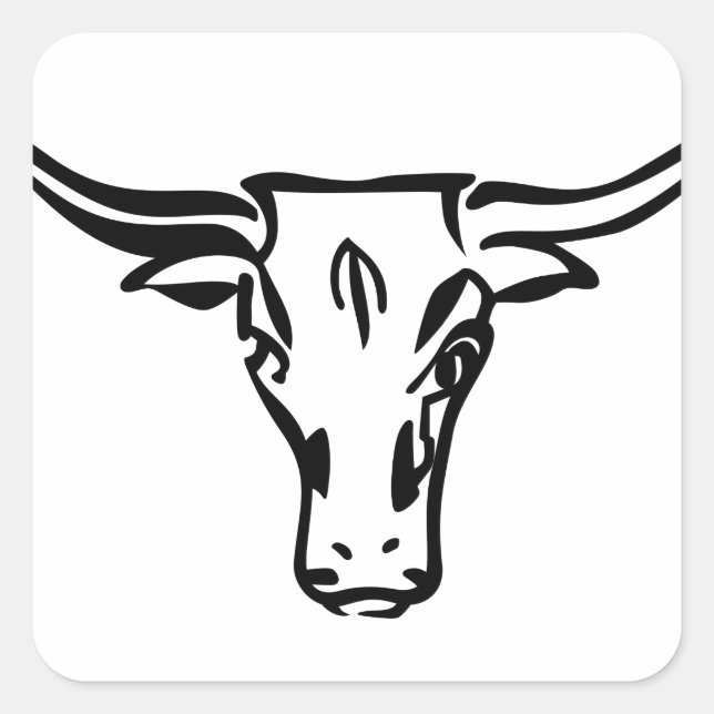 Pegatina Cuadrada Longhorns (Anverso)