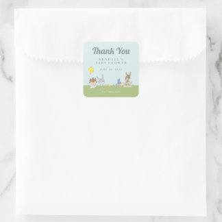 Pegatina Cuadrada LOONEY TUNES™ Baby Shower Gracias