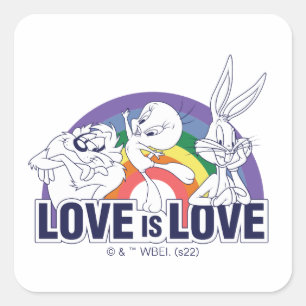 Pegatina Cuadrada LOONEY TUNES™ - Love Is Love