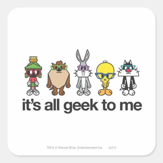 Pegatina Cuadrada LOONEY TUNES™ Nerds - Todo Me Gusta (Anverso)