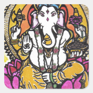 Pegatina Cuadrada Lord Ganesha
