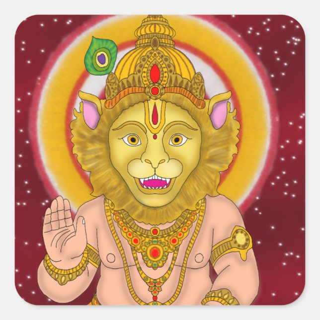 Pegatina Cuadrada Lord Narsimha Stickers (Anverso)