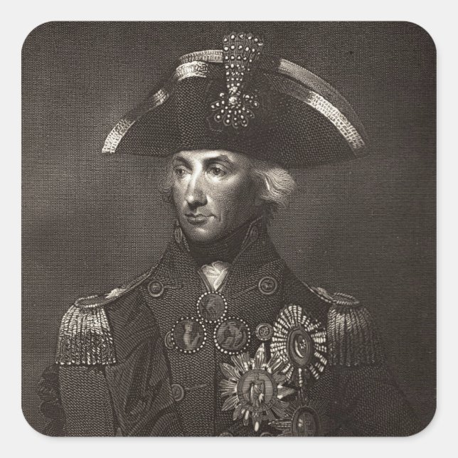 Pegatina Cuadrada Lord Viscount Nelson (Anverso)