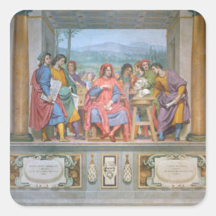 Pegatina Cuadrada Lorenzo entre los artistas