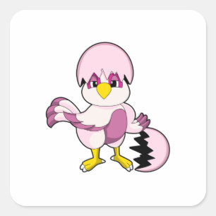 Pegatina Cuadrada Loro en huevo con cáscara de huevo.PNG