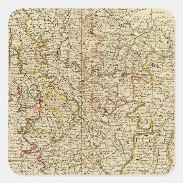 Pegatina Cuadrada Lorraine, Francia (Anverso)