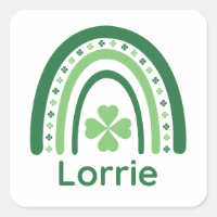 Lorrie Name Clover Boho Rainbow