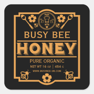 Pegatina Cuadrada Los agricultores comercializan Honey Jar